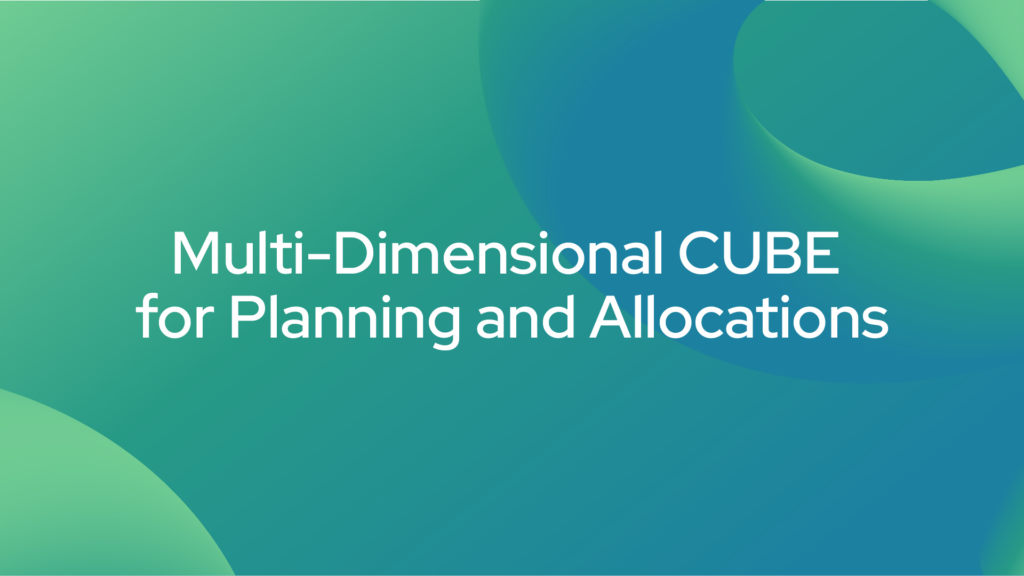 Multi-Dimensional CUBE for Planning and Allocations